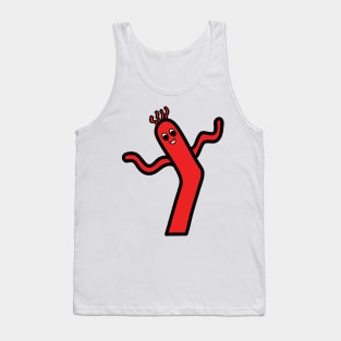 Red Wacky Waving Inflatable Man Tank Top